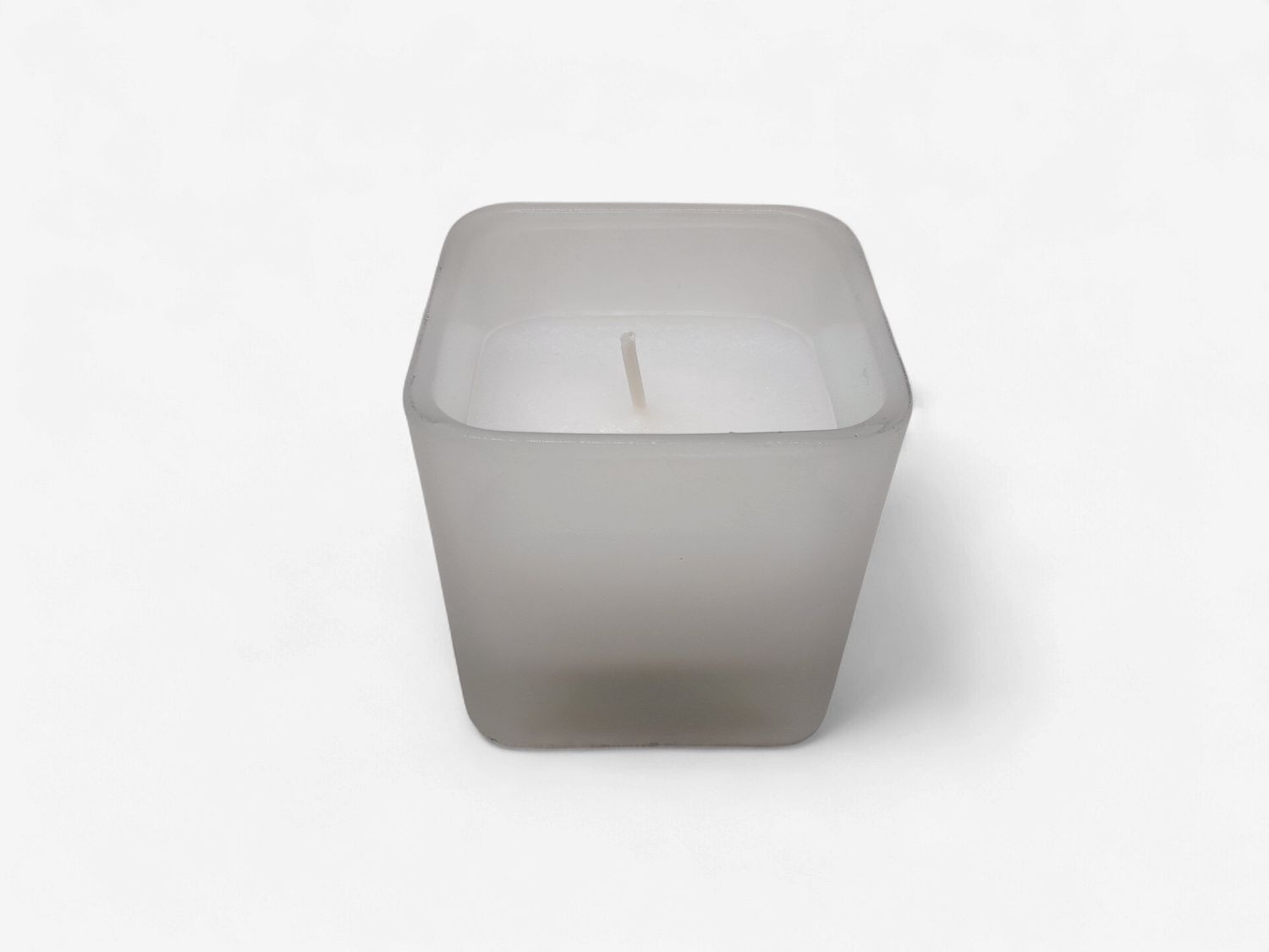 1pc 2" Square Frosted Filled Votive White
