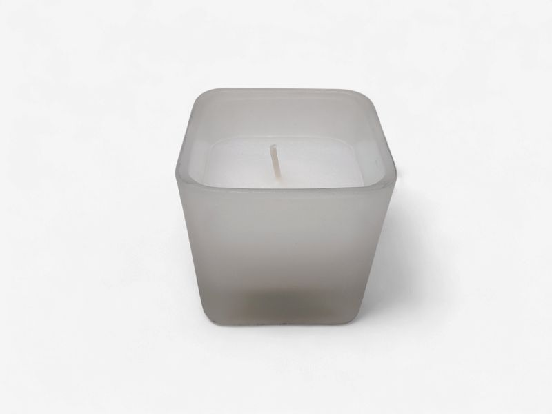 1pc 2" Square Frosted Filled Votive White