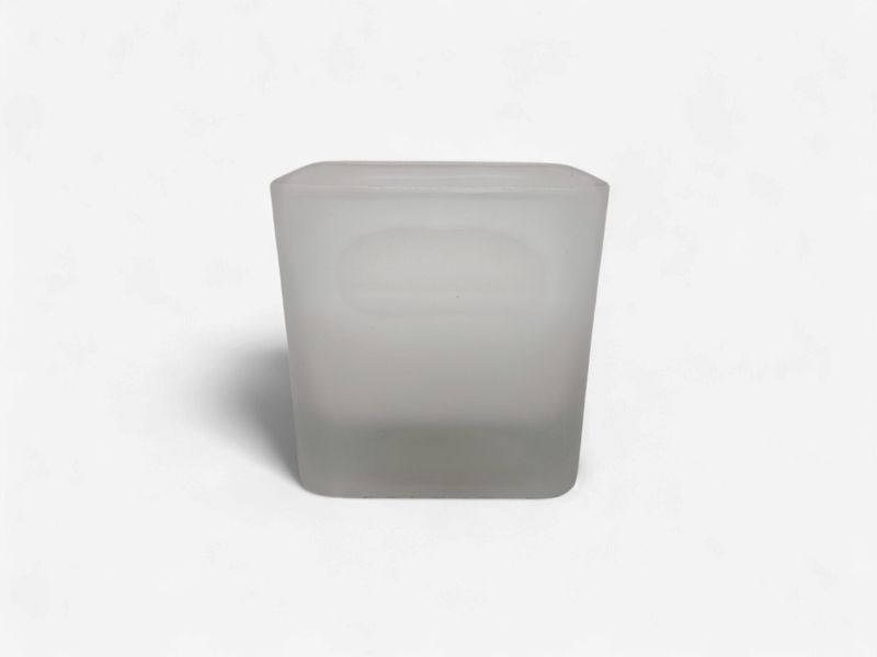 1pc 2" Square Frosted Filled Votive White