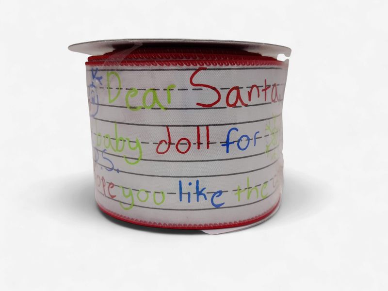 2.5"x10yd Santa Letter Ribbon