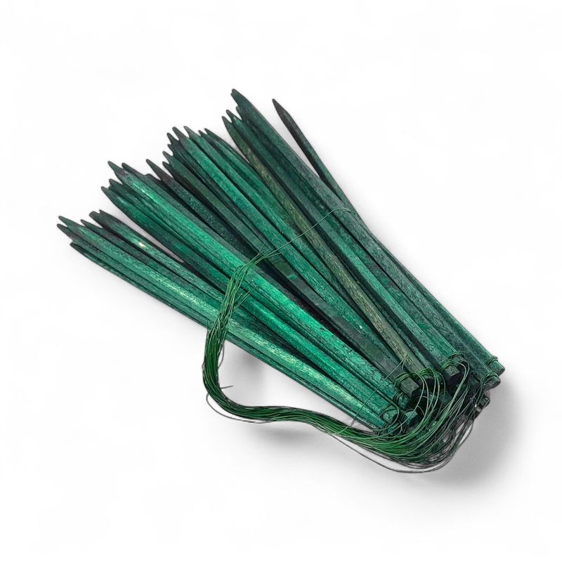 500pc 2.5" Wired Wood Picks Green
