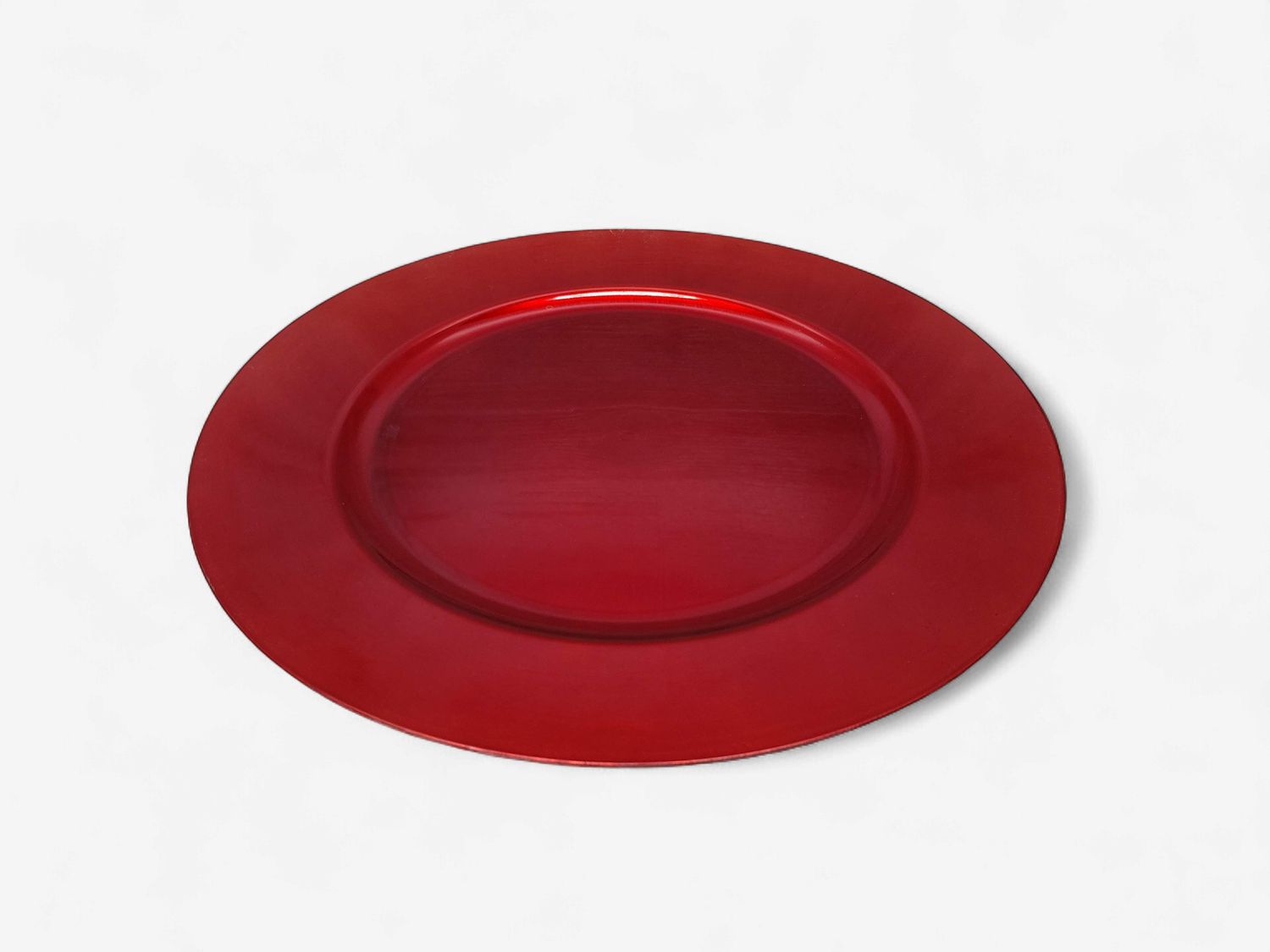 13" Round Plastic Charger Plate  Red