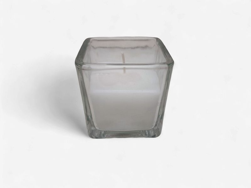 2" Square Filled Votive White (1 Piece)