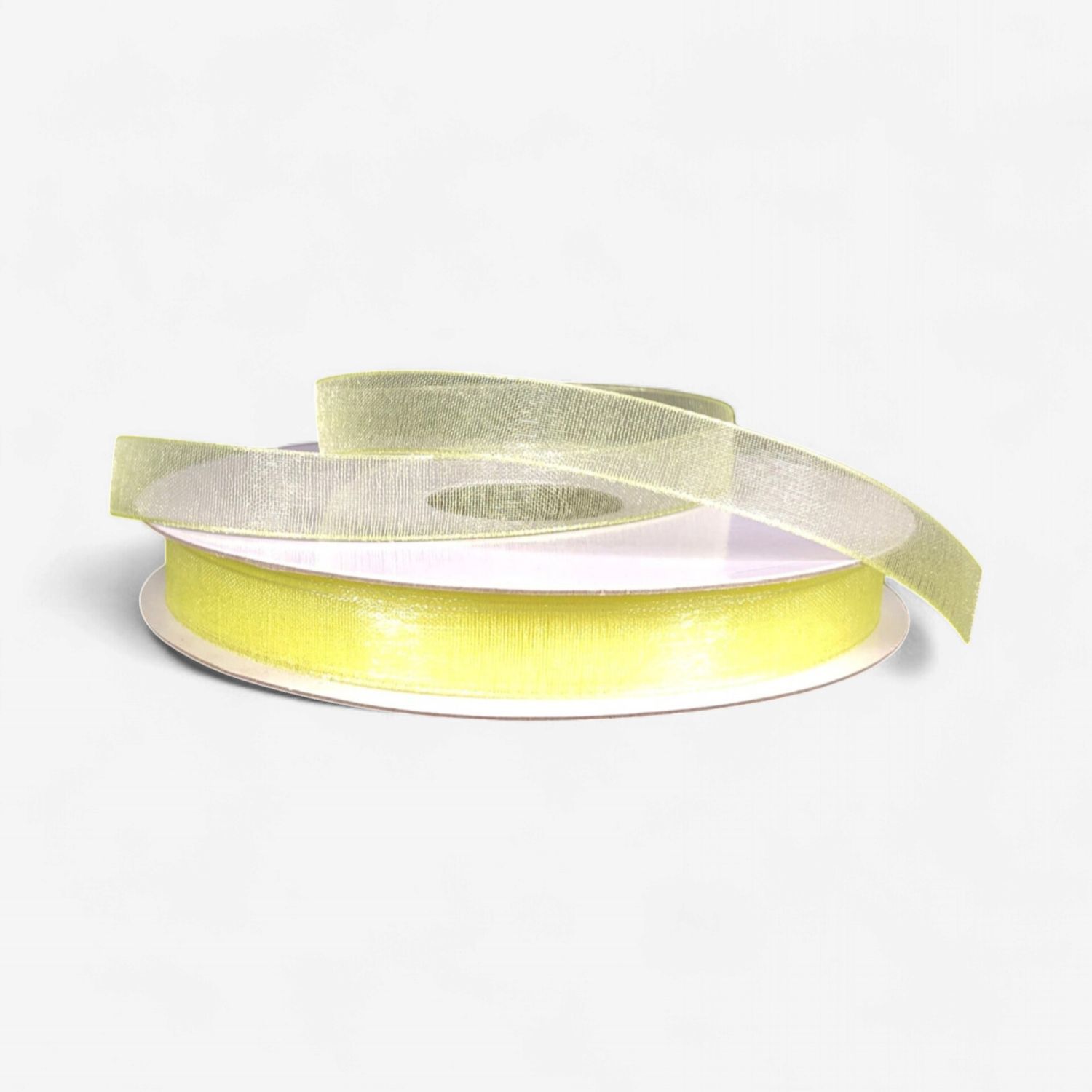 3/8"x25yd Organza Ribbon Light Yellow