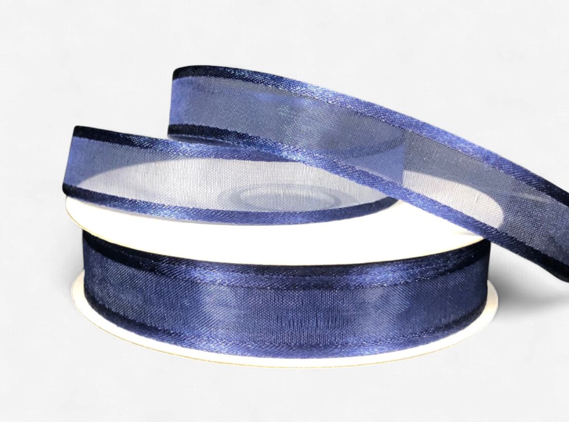 5/8"x25yd Satin Edge Sheer Navy