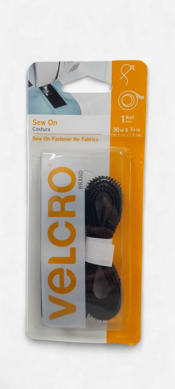 Sew-On Velcro Black .75"x30"