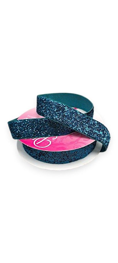 5/8"x3yd Glitter Velvet Turquoise