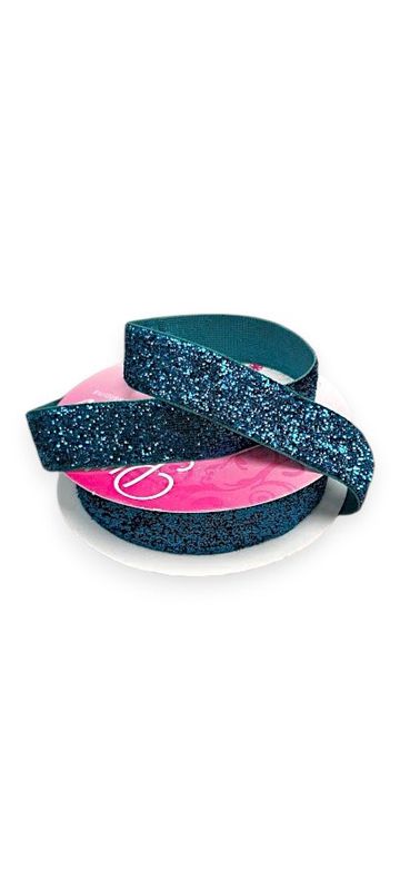 5/8"x3yd Glitter Velvet Turquoise