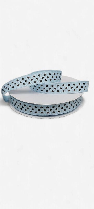 *5/8"x25yd Grosgrain Dots Blue/Black