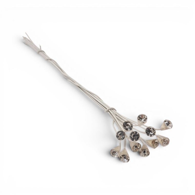 6mm 8" Rhinestone Pick Crystal 12pc