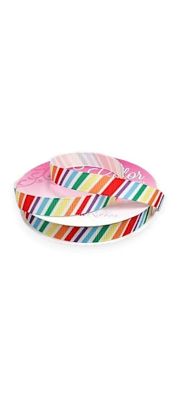 3/8"x3yd Grosgrain Ribbon Rainbow