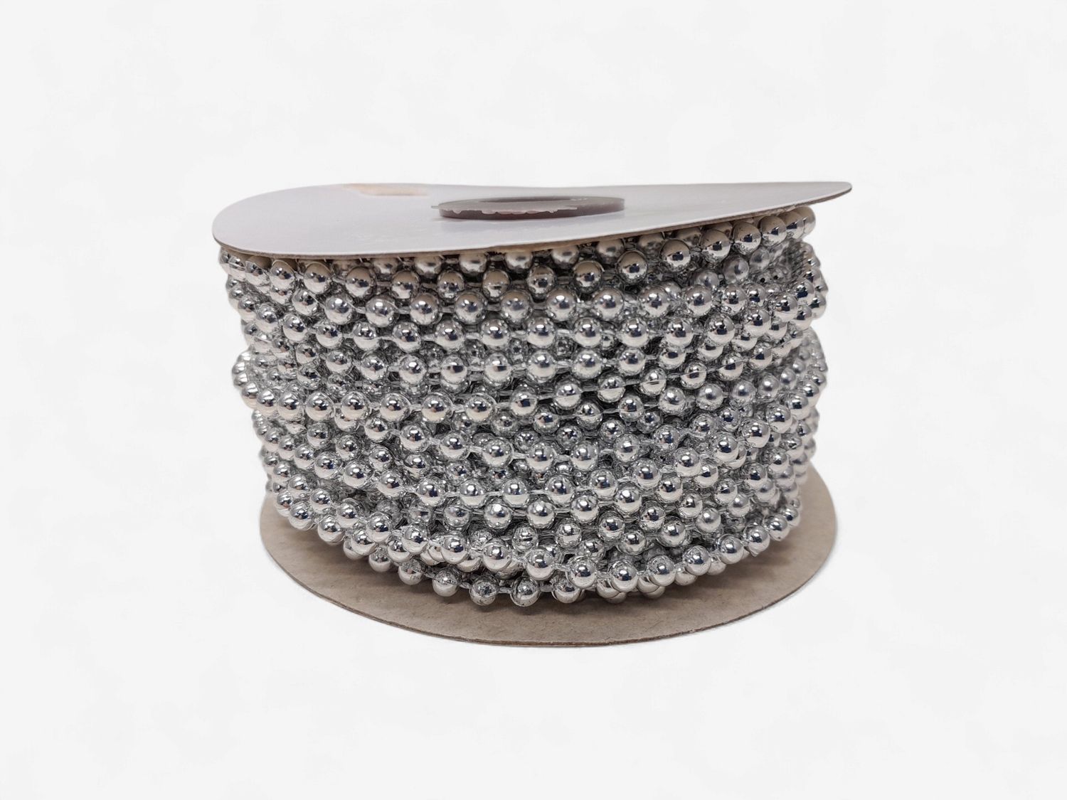 24yd 4mm Plastic Pearl Strand Silver