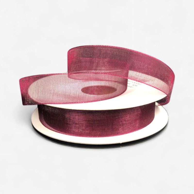 5/8"x25yd Organza Ribbon Burgundy