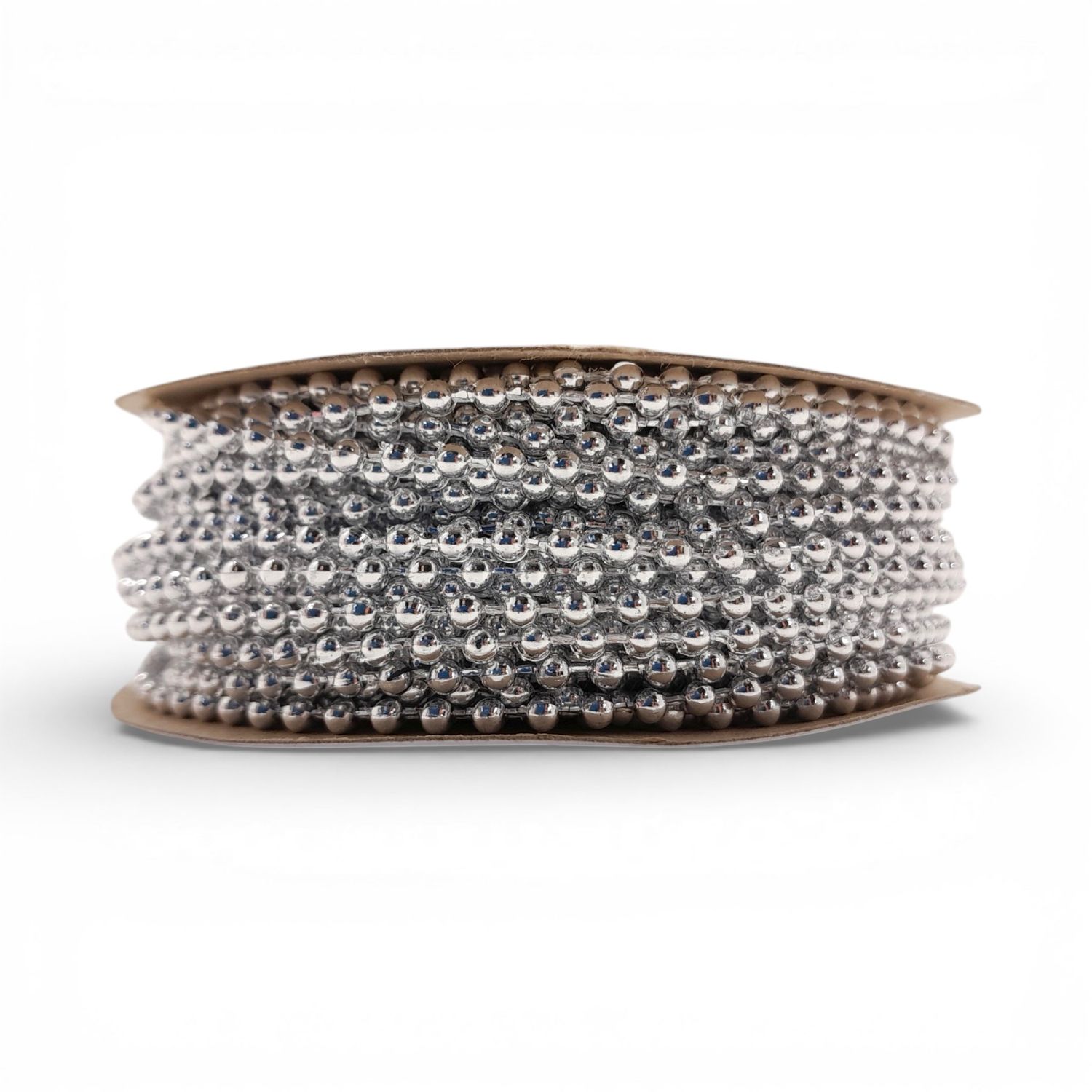 24yd 3mm Plastic Pearl Strand Silver
