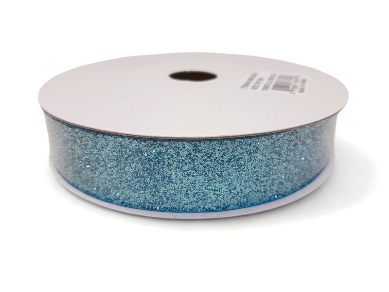 7/8"x25yd Glitter Ribbon Light Blue