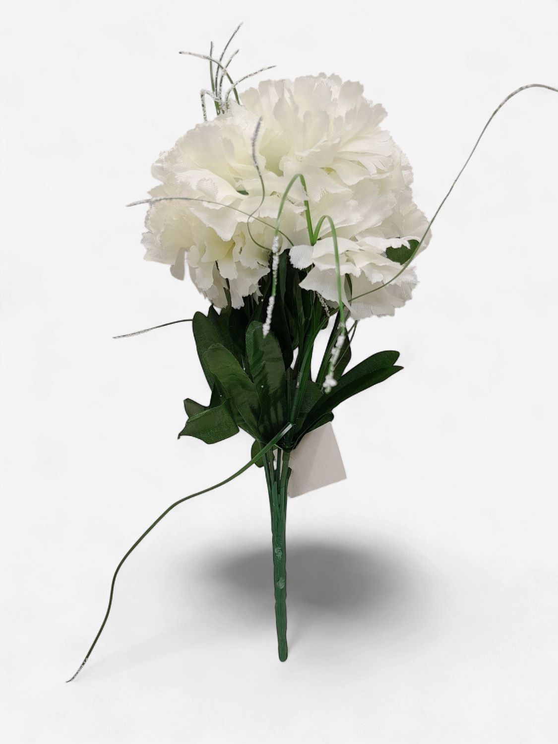 12" Carnation Bush x7 Cream