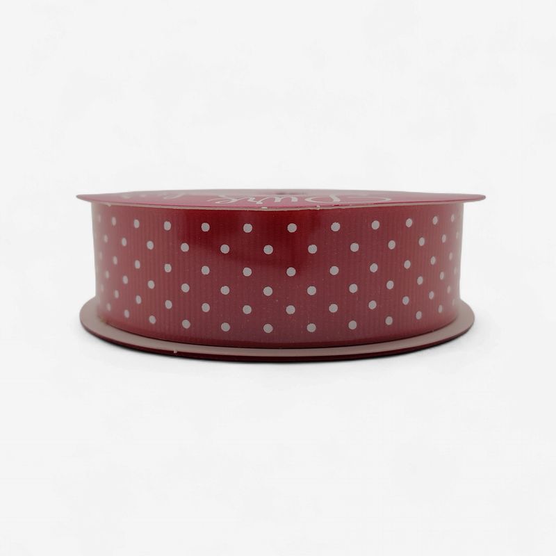 7/8"x5yd Swiss Dot Ribbon Red