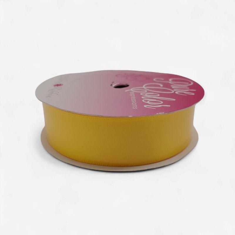 7/8"x7yd Double Faced Satin Ribbon Daffodil