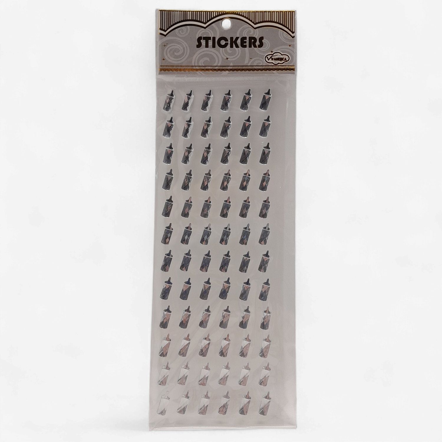 72pc 3/4" Baby Bottle Stickers Clear