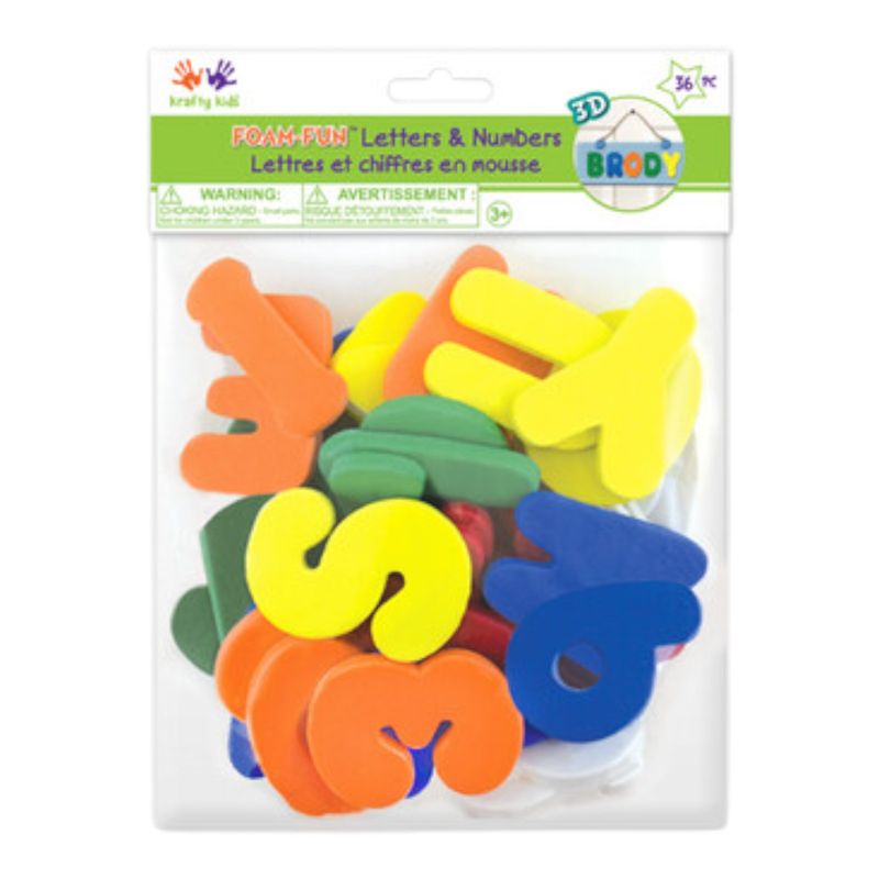 36pc 2.25" Foam Letters/Numbers Multi