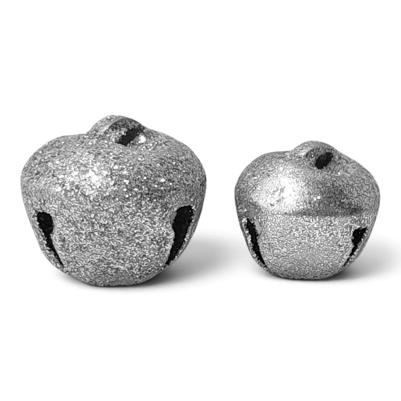 Glitter Jingle Bells Silver 18pc