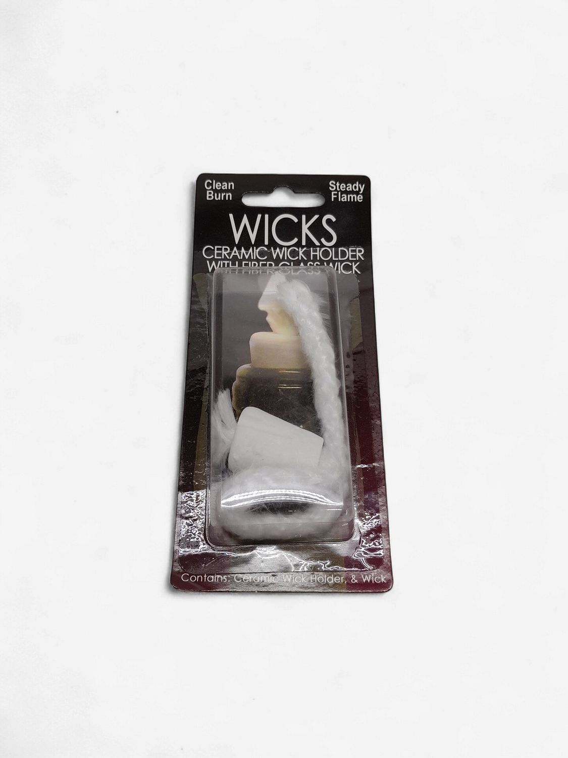 Ceramic Wick Holder w/Fiber Glass Wick