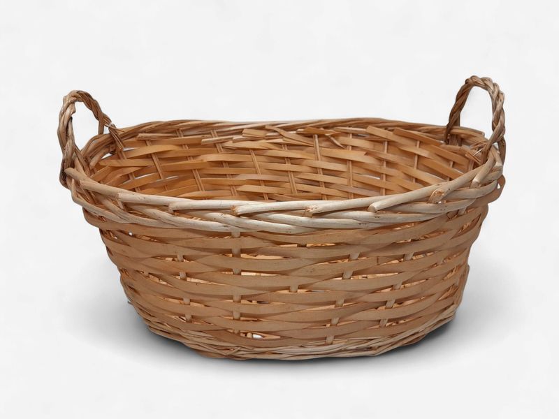 Double Handle Oval Basket Natural  (LG)