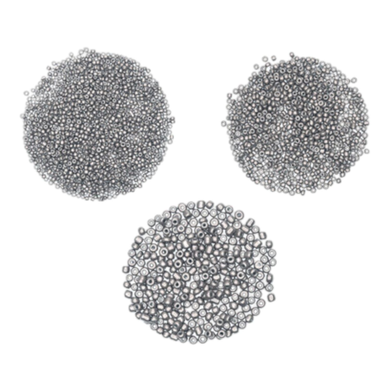 25g Size 12/8/6 Glass Seed Beads Matte Metallic Silver