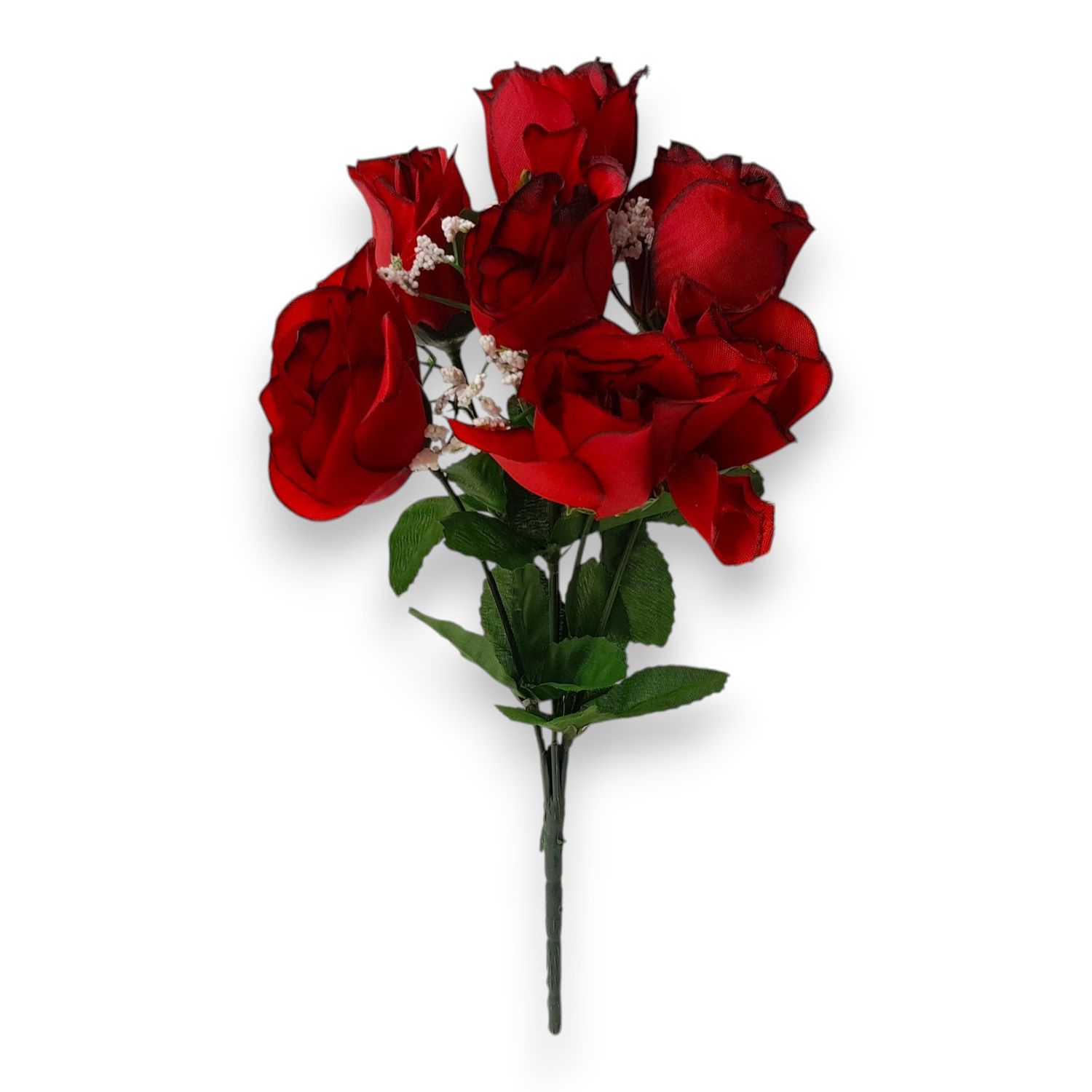 12" Rosebud Bush x7 Red/Black
