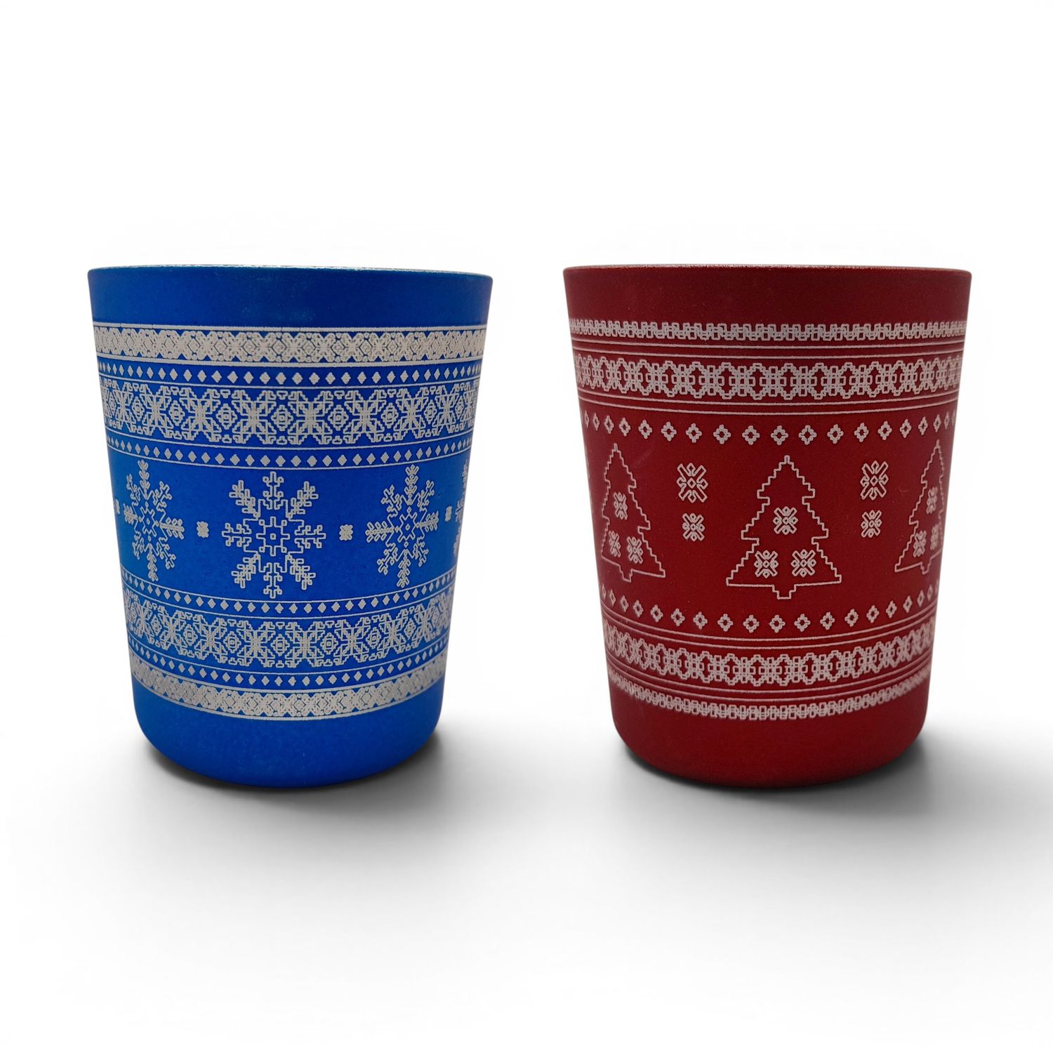 2.7" Glass Christmas Votive Holder Assorted (1 Piece)