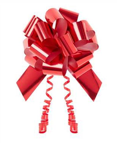 Glitter Pull Bow 5"x16 Loops Hot Red (1-1/4" Ribbon)