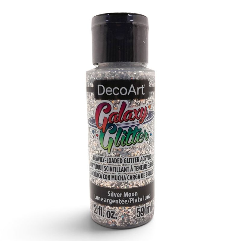 2oz Glitter Acrylic Paint Silver Moon