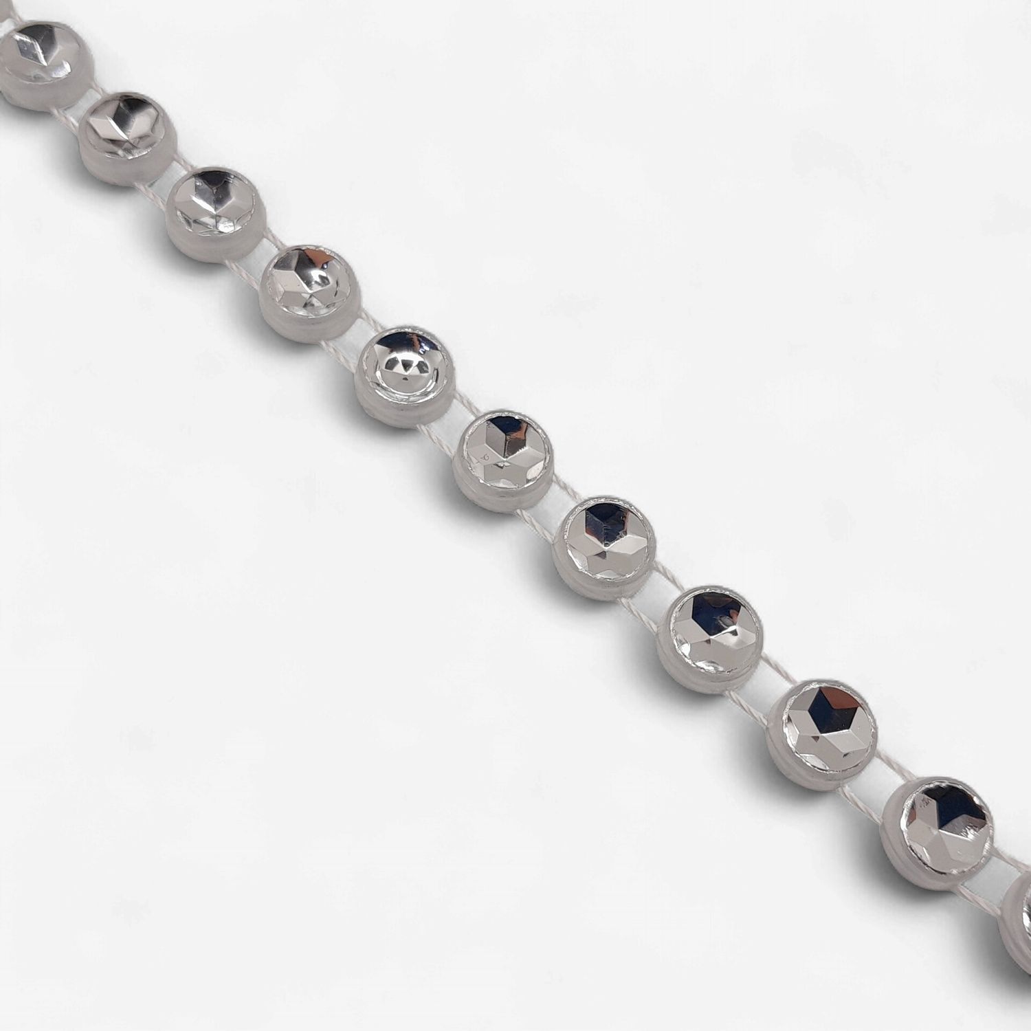 10yd 6mm Single Rhinestone Band Silver