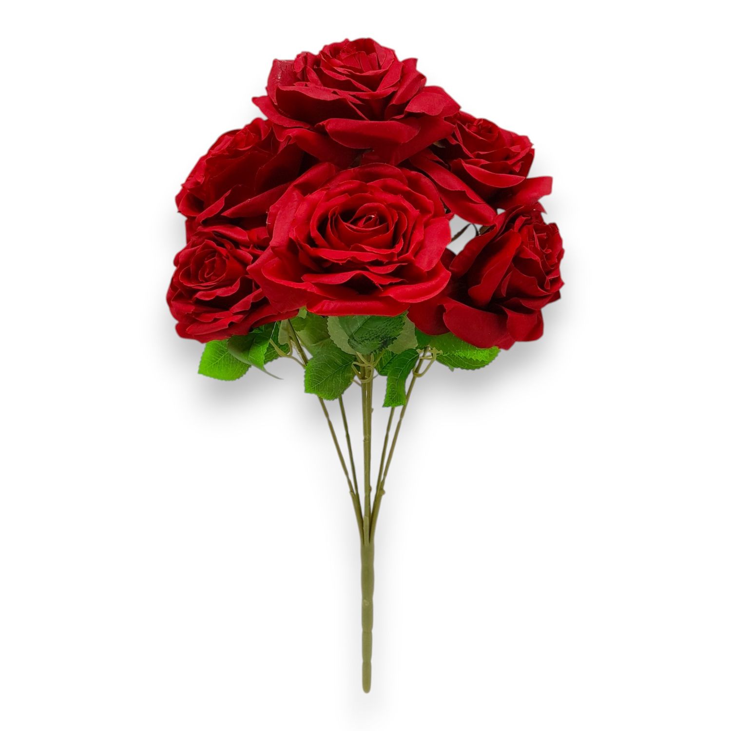 18" Open Rose Bush x7 Red