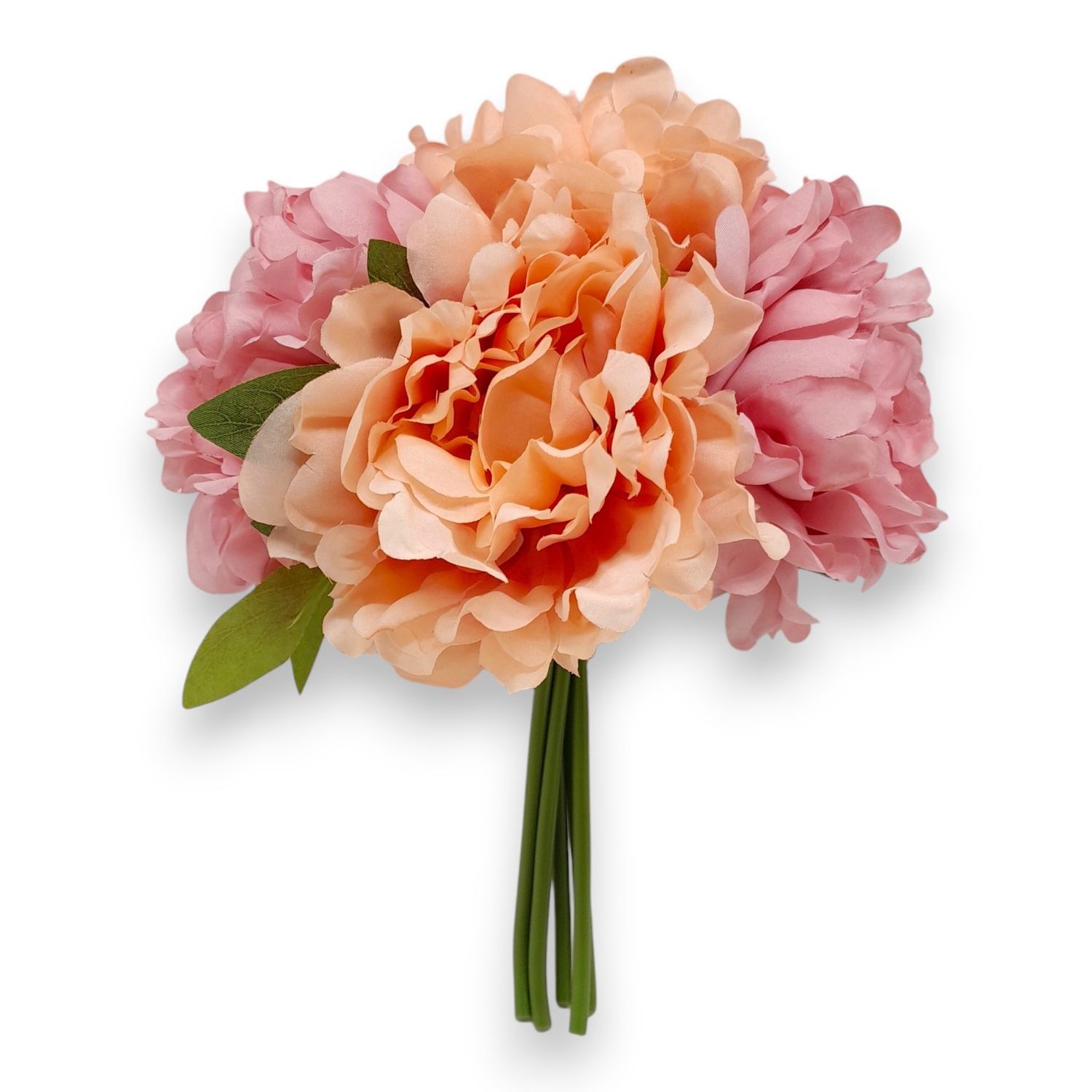 10.5" Peony Bouquet x5 Beige/Pink