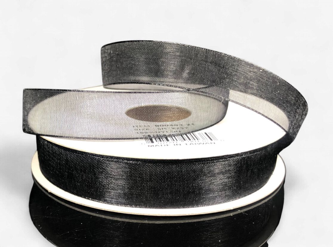 5/8"x100yd Organza Black