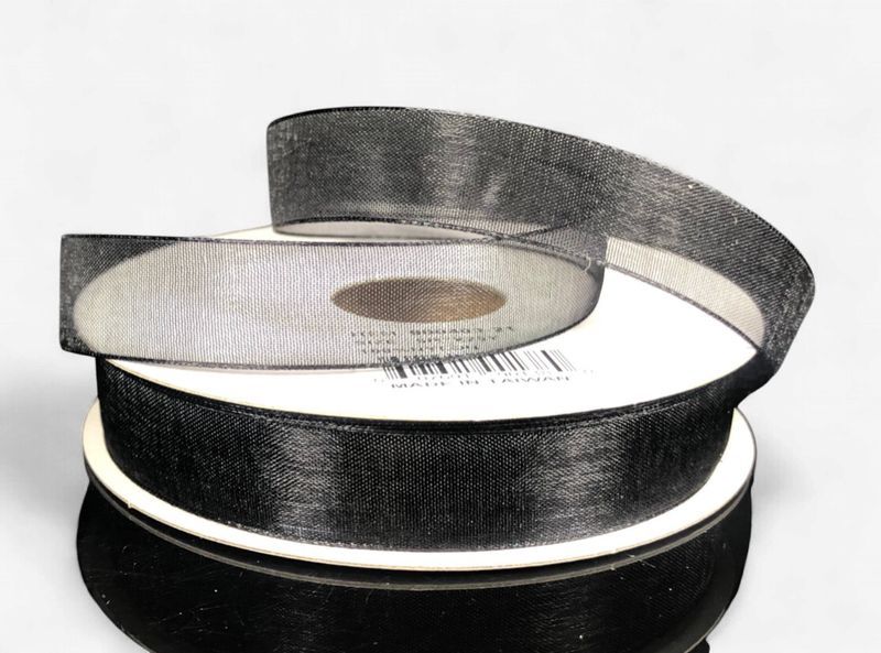 5/8"x100yd Organza Black