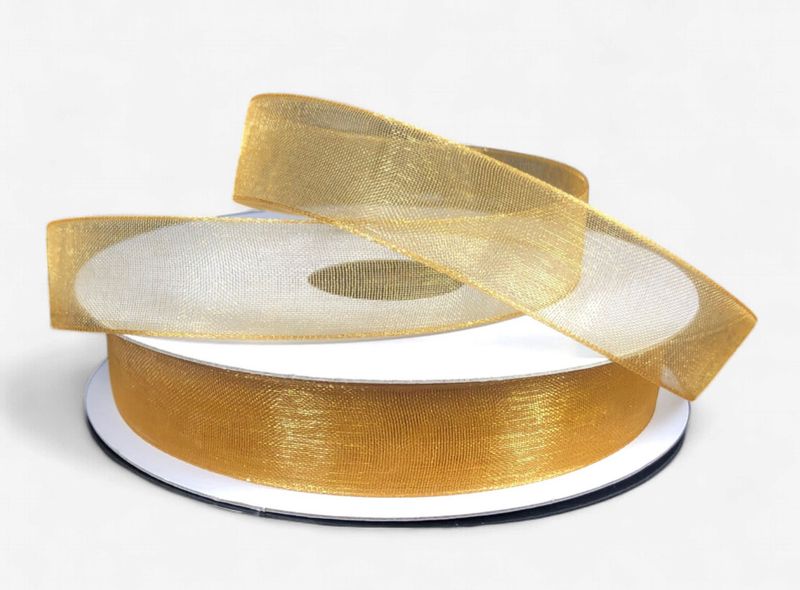 5/8"x100yd Organza Gold
