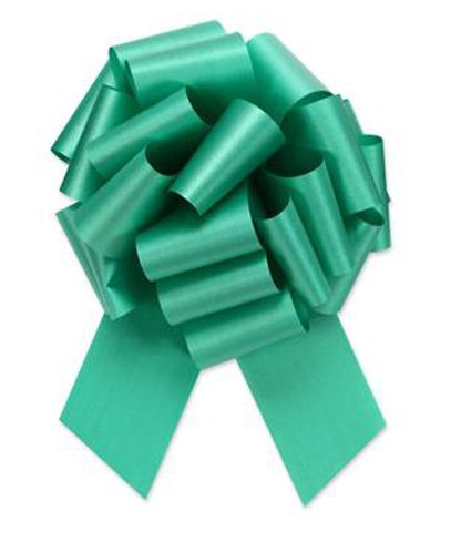 Flora Satin Pull Bow 4"x18 Loops Emerald (7/8" Ribbon)