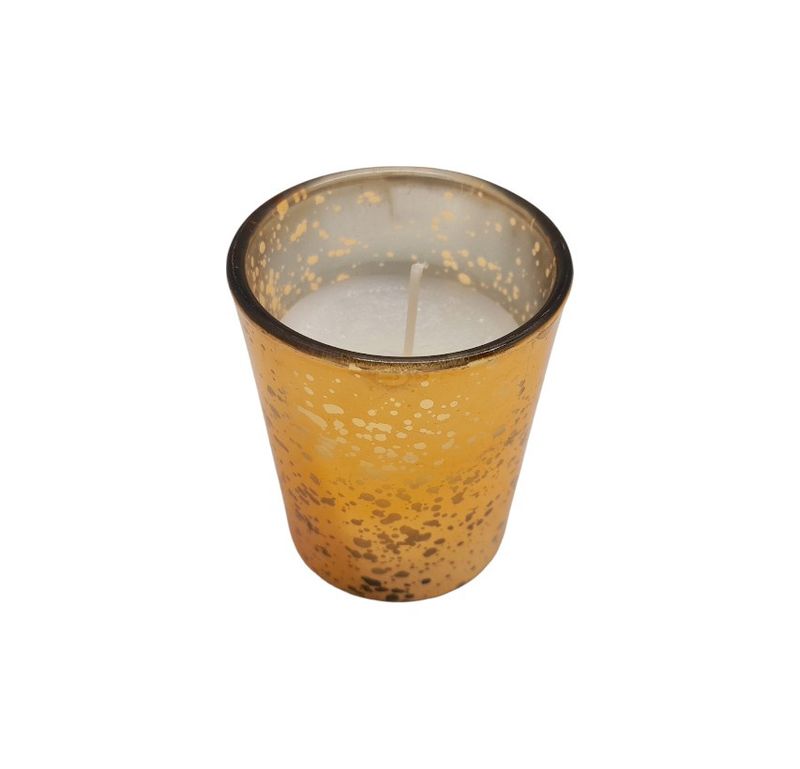 Mercury Glass Filled Votive Gold