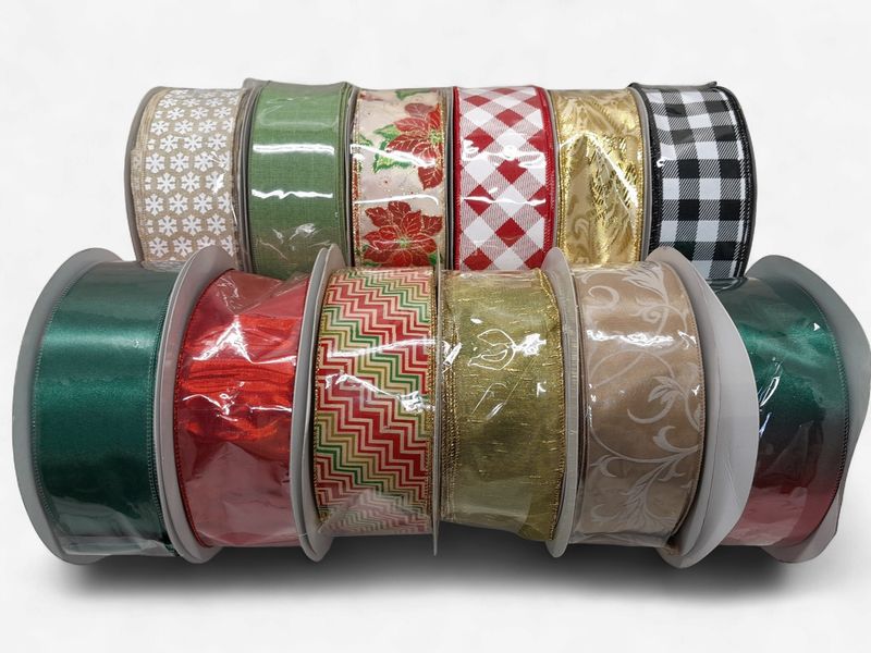 2.5"x50yd Assorted Wired Ribbon (1 Roll)