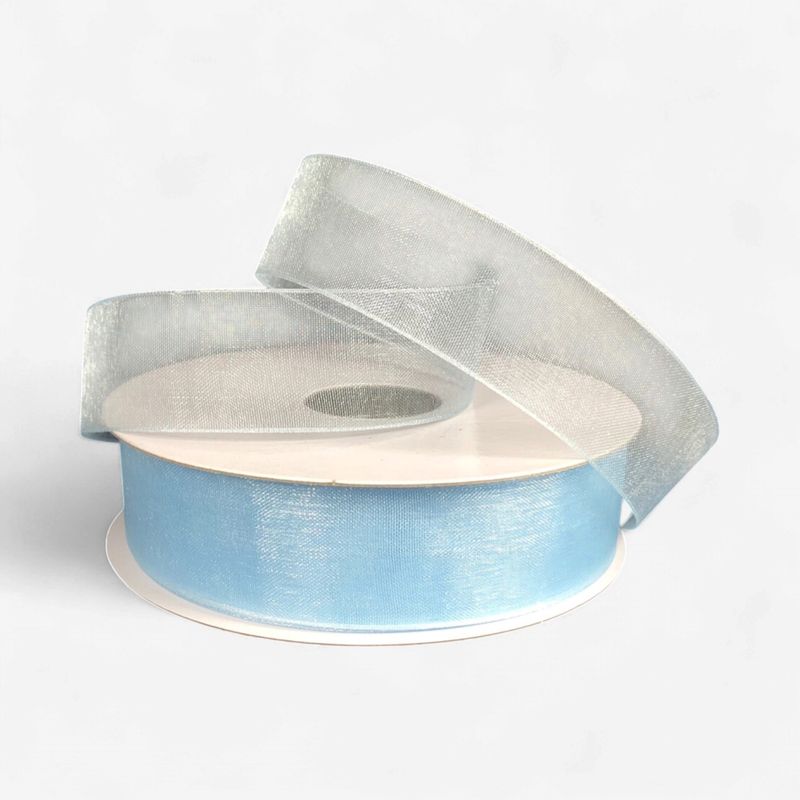 7/8"x25yd Organza Ribbon Light Blue