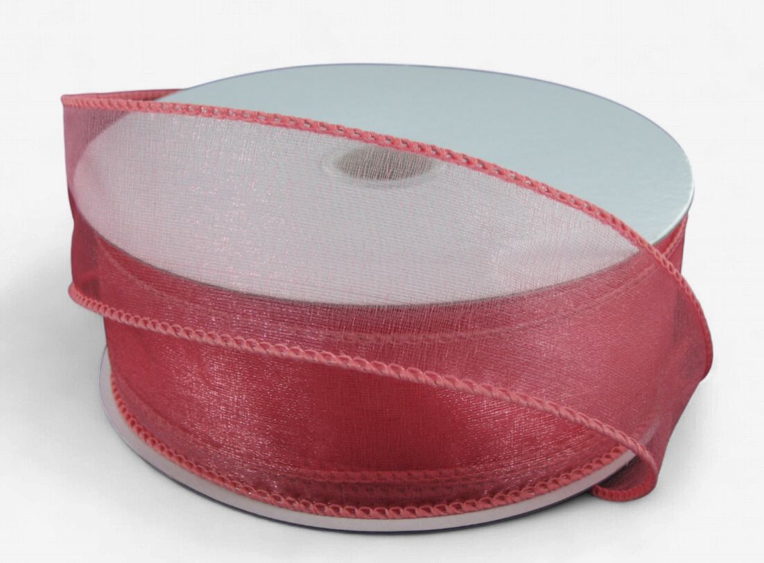 1.5"x25yd Wired Sheer Mauve