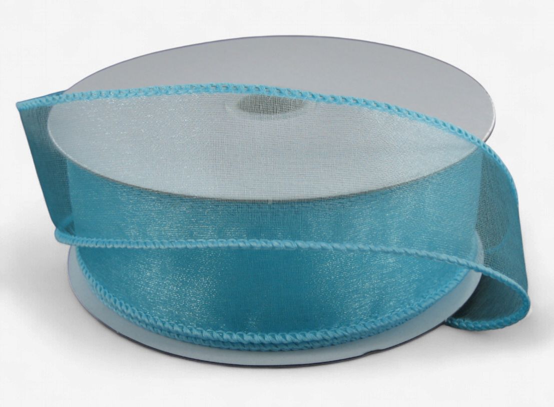 1.5"x25yd Wired Sheer Aqua