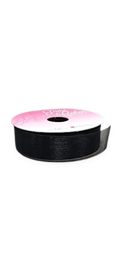 7/8"x15yd Organza Black