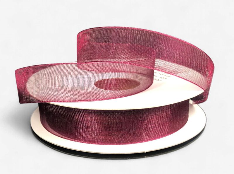5/8"x100yd Organza Burgundy