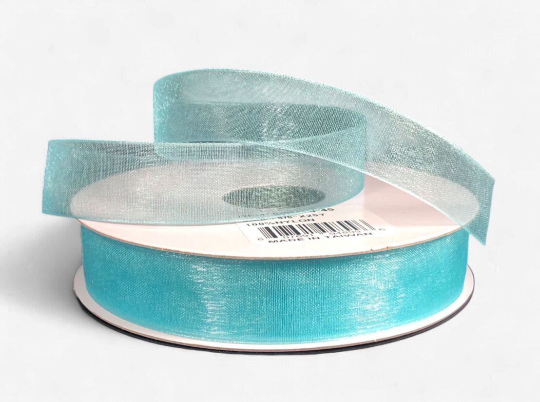 5/8"x100yd Organza Aqua
