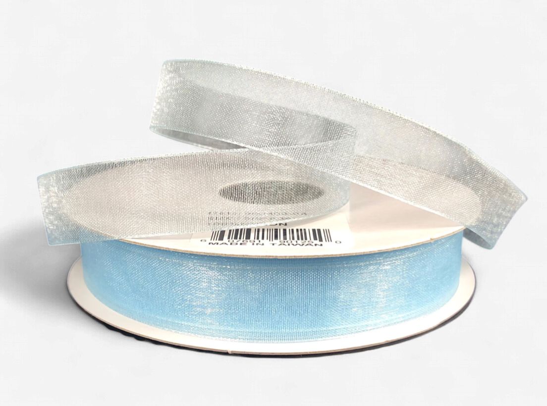 5/8"x100yd Organza Light Blue
