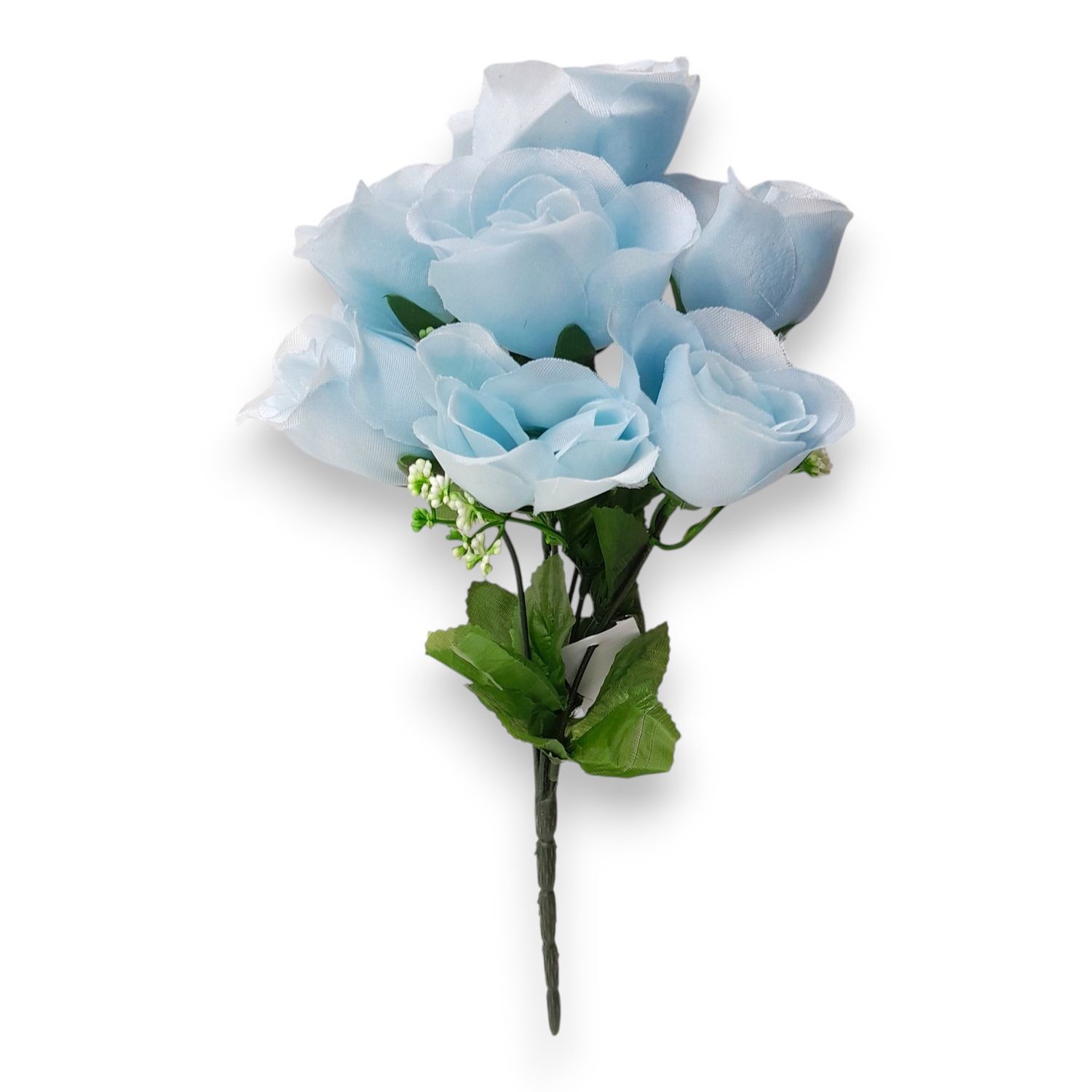 12" Rosebud Bush x7 Light Blue