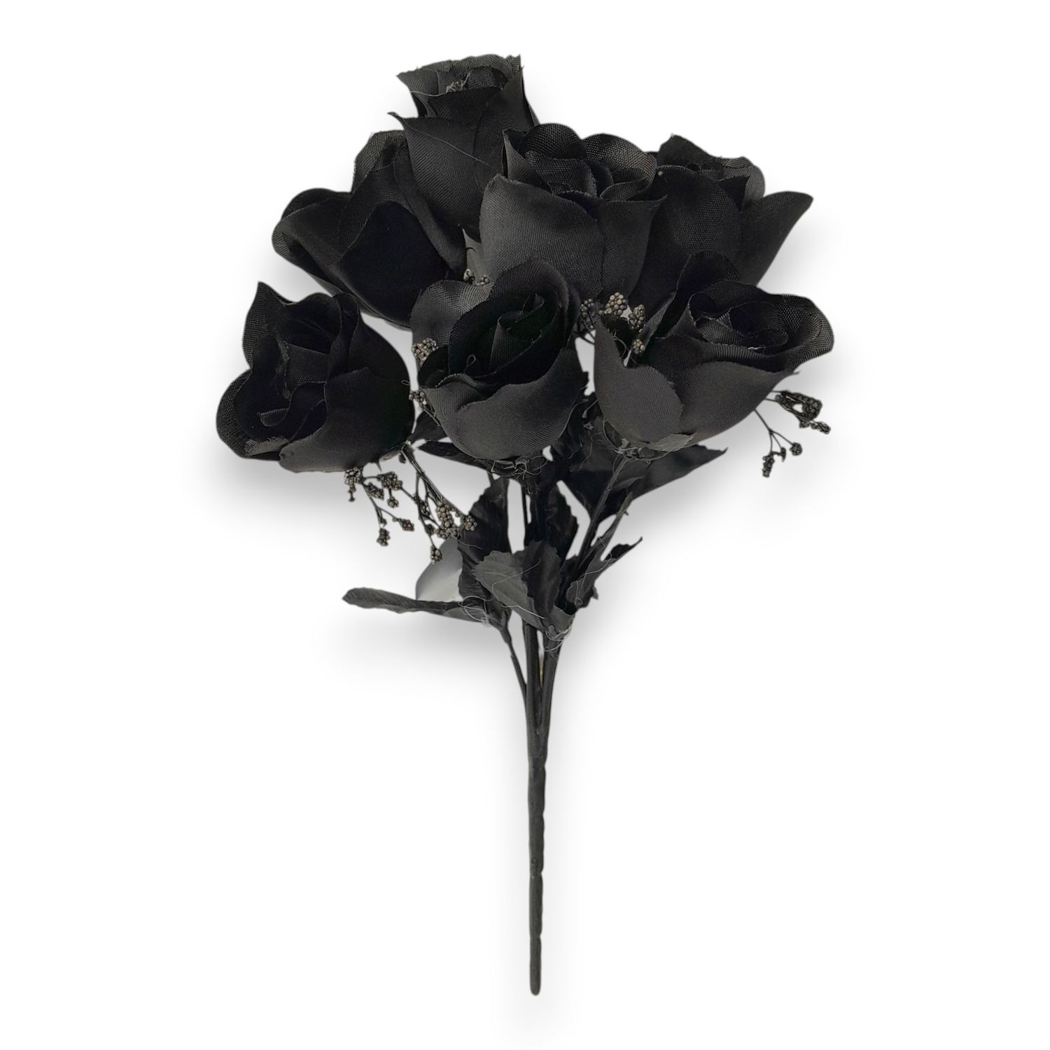 12" Rosebud Bush x7 Black